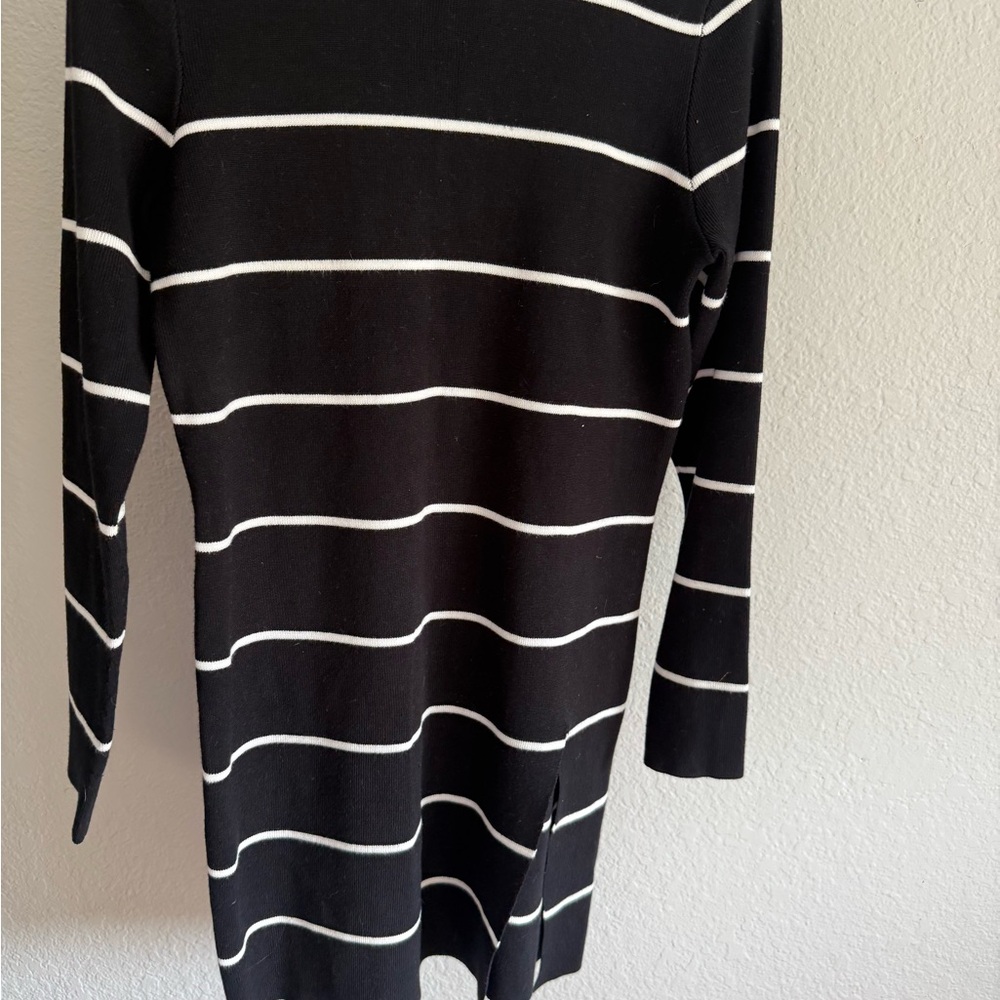 Black and White Striped Men's Sweater